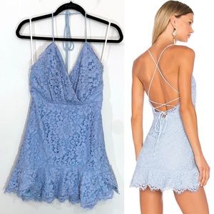 NBD Blue Lace Mini Dress Small